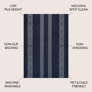 Nautisk Trellis Stripe Machine-washable Area Rug